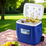 NNEDSZ Glacio 38L Portable Ice Cooler Box With Wheels Camping Fridge