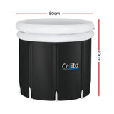 NNEDSZ Portable Ice Bath Tub 70X80CM Inflatable Folding Bathtub Spa Massage