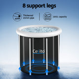 NNEDSZ Portable Ice Bath Tub 80X80CM Inflatable Folding Bathtub Spa Massage