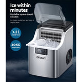 NNEDSZ Devanti Ice Maker Machine Commercial Portable Ice Cube Tray Countertop 3.2L