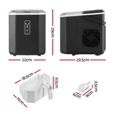 NNEDSZ Devanti 12kg Ice Maker Machine 1.3L w/Scoop Holder Black