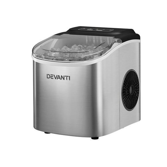 NNEDSZ 12kg Ice Maker Machine w/Self Cleaning Silver