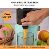NNEMB Cold Press Slow Juicer Machine, Large Chute, 200W, Seafoam Green