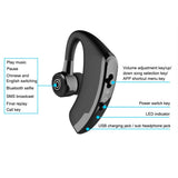 V9 Wireless Bluetooth Headset With Mic For Drivers - Black-1915196493023809542