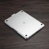 Rotatable Bluetooth Keyboard Leather Case For Ipad 10.2 With Backlit Pen Slot - Silver-1915196596543426564
