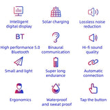 Mini Solar Sport Bluetooth Earphones With Charging Box-1915197682348068873