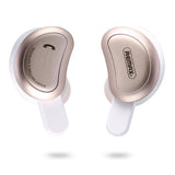 Wireless Bluetooth Earphones With Charging Box - Half Moon Shape Gold-1915196562909302784