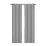 2x Blockout Curtains Panels 3 Layers Grey-1910113267234246656