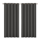 2x Blockout Curtains Panels 3 Layers Charcoal-1910113270585495552