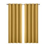 2x Blockout Curtains Panels 3 Layers Mustard-1919892930034798592