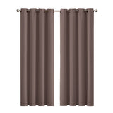 2x Blockout Curtains Panels 3 Layers Taupe-1910113269520142336