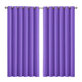 2x Blockout Curtains Panels 3 Layers Purple-1919892931439890432