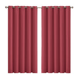 2x Blockout Curtains Panels 3 Layers Burgundy-1910113271885729792