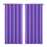2x Blockout Curtains Panels 3 Layers Purple-1919892930588446720