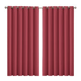 2x Blockout Curtains Panels 3 Layers Burgundy-1910113274339397632