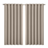 2x Blockout Curtains Panels 3 Layers Beige-1910113272368074752
