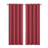 2x Blockout Curtains Panels 3 Layers Burgundy-1910113269696303104