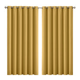 2x Blockout Curtains Panels 3 Layers Mustard-1919892931800600576