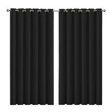 2x Blockout Curtains Panels 3 Layers Black-1910113272577789952
