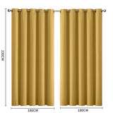 2x Blockout Curtains Panels 3 Layers Mustard-1919892930928185346