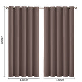 2x Blockout Curtains Panels 3 Layers Taupe-1910113271680208898