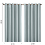 2x Blockout Curtains Panels 3 Layers Green-1919892930760413186