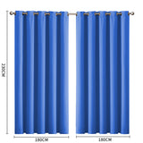 2x Blockout Curtains Panels 3 Layers Blue-1919892930382925826