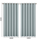 2x Blockout Curtains Panels 3 Layers Green-1910113273798332418