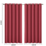 2x Blockout Curtains Panels 3 Layers Burgundy-1910113271889924097