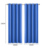 2x Blockout Curtains Panels 3 Layers Blue-1919892929690865666