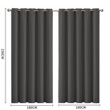 2x Blockout Curtains Panels 3 Layers Charcoal-1910113270585495554