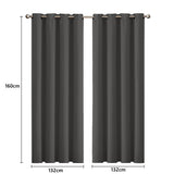 2x Blockout Curtains Panels 3 Layers Charcoal-1910113266101784578