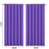 2x Blockout Curtains Panels 3 Layers Purple-1919892931439890434