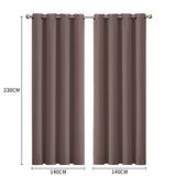 2x Blockout Curtains Panels 3 Layers Taupe-1910113269520142338
