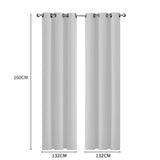 2x Blockout Curtains Panels 3 Layers Grey-1910113266407968770