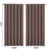 2x Blockout Curtains Panels 3 Layers Taupe-1910113274167431170