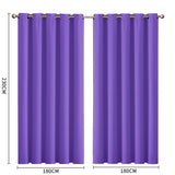 2x Blockout Curtains Panels 3 Layers Purple-1919892930588446722