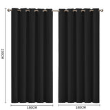 2x Blockout Curtains Panels 3 Layers Black-1910113270224785410