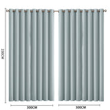2x Blockout Curtains Panels 3 Layers Green CD1003-300X230-GY-1919892933016948738