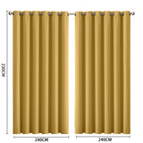 2x Blockout Curtains Panels 3 Layers Mustard-1919892931800600578