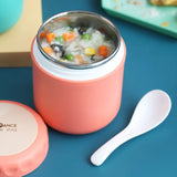 NNEOBA Insulated Food Thermal Jar Stainless Steel Vacuum Soup Cup Pink