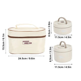 NNEOBA 4Pcs 304 Stainless Steel Insulated Lunch Container Set Beige