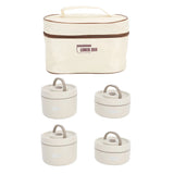 NNEOBA 4Pcs 304 Stainless Steel Insulated Lunch Container Set Beige