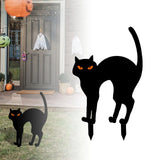 NNEOBA Halloween Black Cat Silhouette Yard Art Statue
