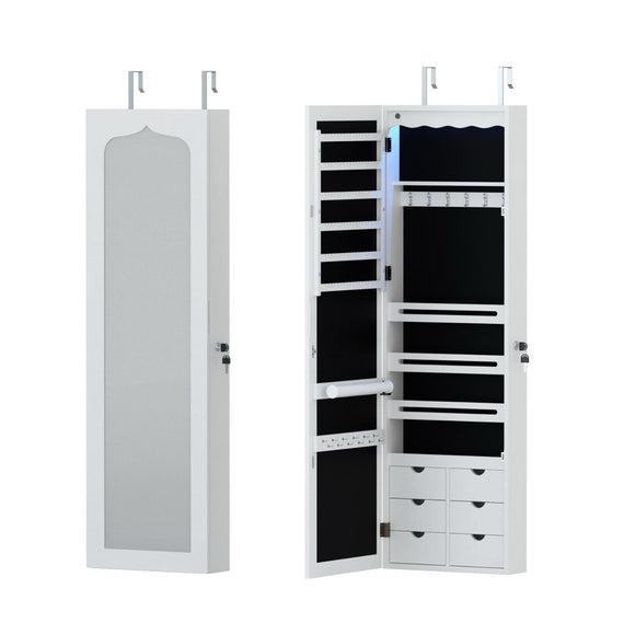 NNEDSZ Jewellery Cabinet LED Mirror Lockable