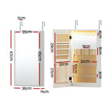 NNEDSZ Jewellery Cabinet Mirror Door Wall Mount