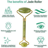 NNEOBA Jade Facial Roller & Gua Sha Scraping Too; Beauty Massager Green
