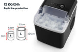 NNEKGE Premium 12kg Ice Cube Maker with Self-Cleaning Technology