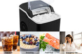 NNEKGE Premium 12kg Ice Cube Maker with Self-Cleaning Technology