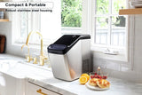 NNEKGE 15kg Stainless Steel Ice Cube Maker with Self-Cleaning